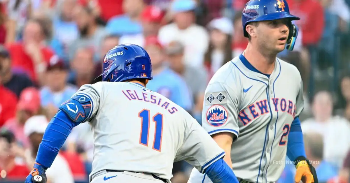 José Iglesias y Pete Alonso con New York Mets